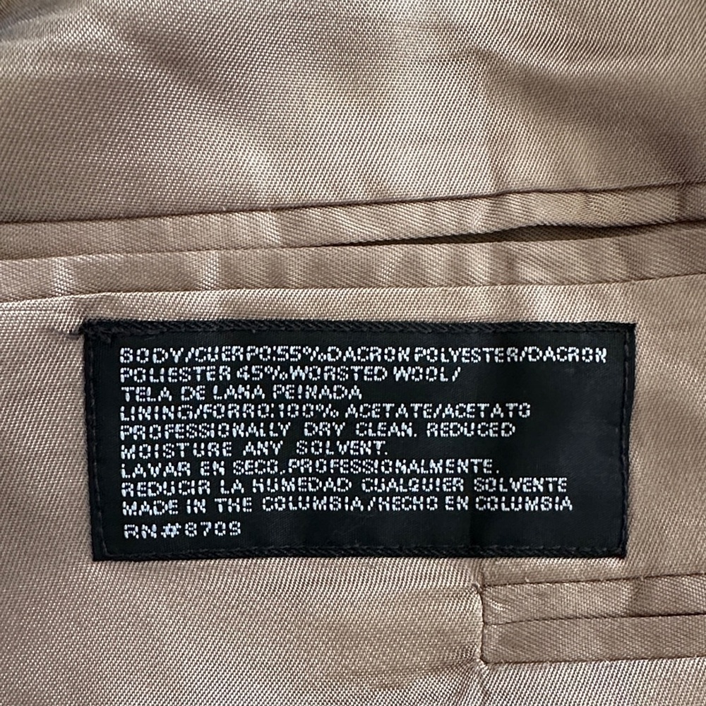 Stafford Beige Checkered Blazer 46L 46Long - Picture 4 of 6